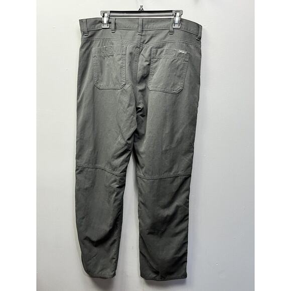 Eddie Bauer Cargo Pants Mens 36x32 Gray Canvas Cotton Flat Front Outdoors Pocket - Picture 2 of 8